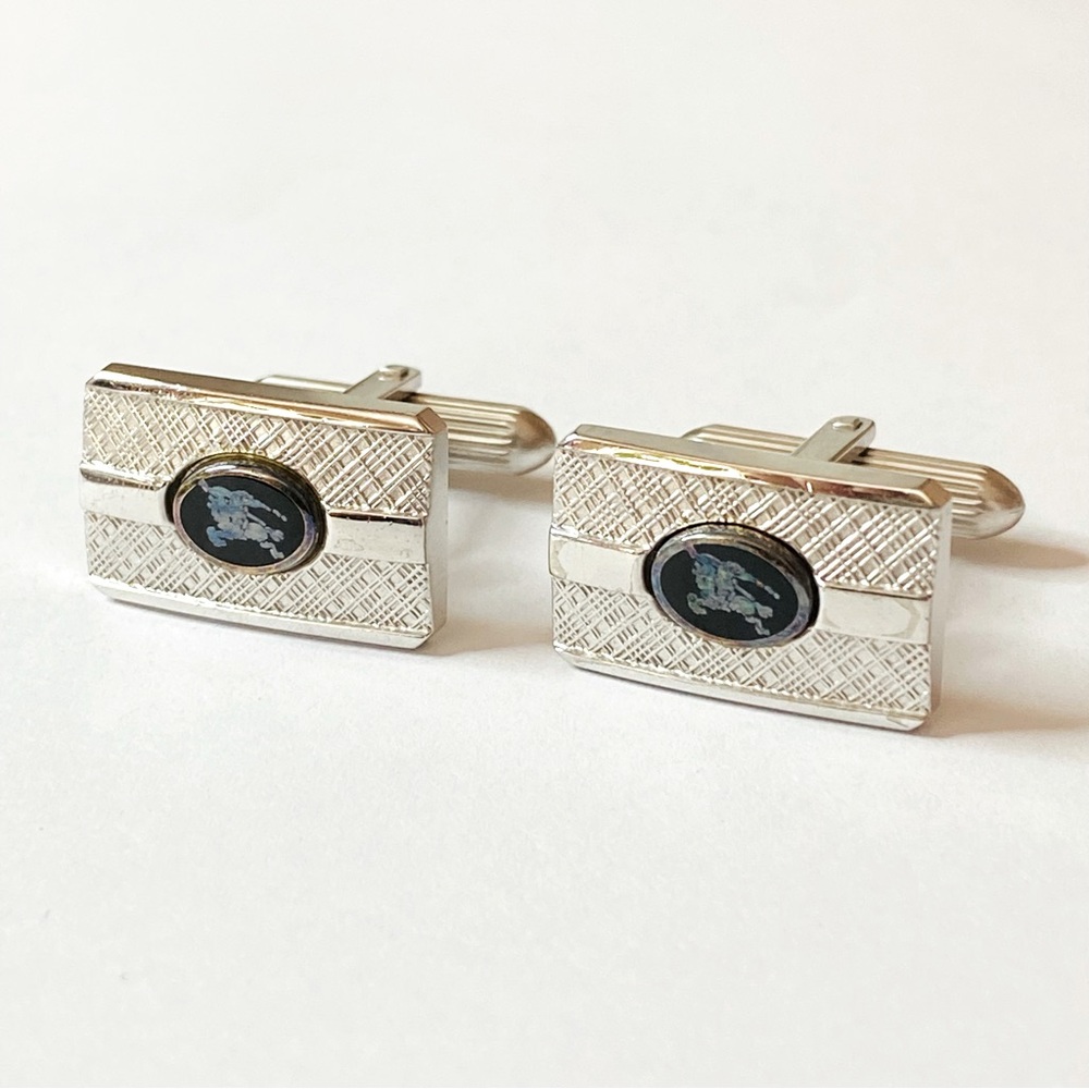 Authentic!Vintage 👔Burberry Horse logo Cufflinks SV925
